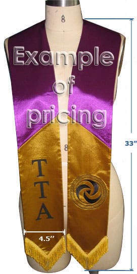 embroidered graduation sash with tassels