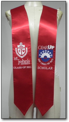 Custom embroidered standard graduation stoles