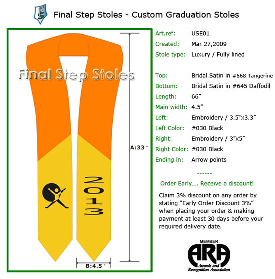 Artwork of Custom Graduation Stoles