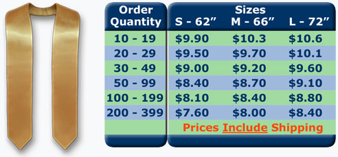 prices of standard plain stole