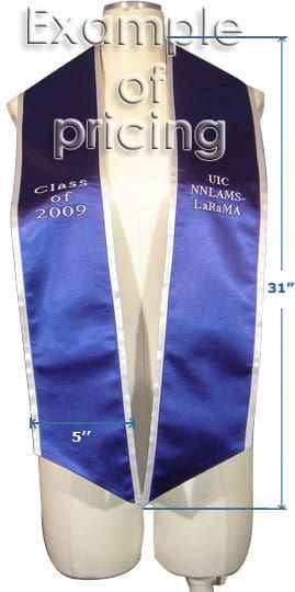 62 inches graduation stole