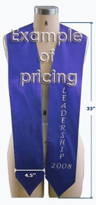 Example of custom embroidered graduation stole luxury