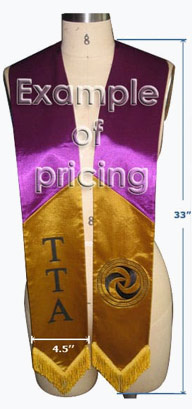 Example of custom graduation stole with tassel