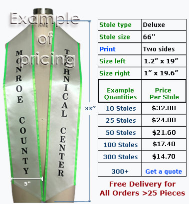 Custom printed stole