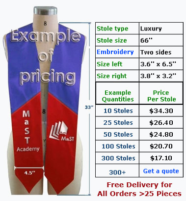 Embroidered custom luxury stole