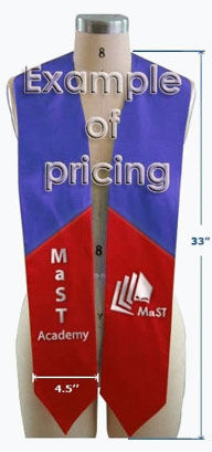 embroidered graduation stoles blue red