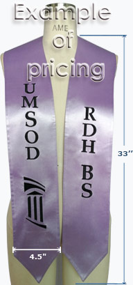 embroidered graduation stoles two sides