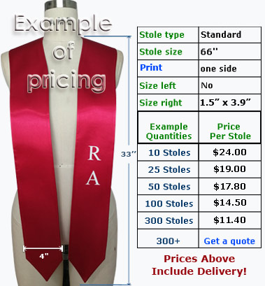 Wholesale prices of custom printed stole