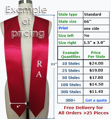 Wholesale prices of custom printed stole